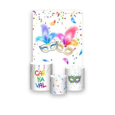Imagem de Painel De Festa Vertical 1,50 x 2,20 + Trio De Capas Cilindro - Folia 