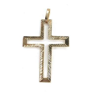 Imagem de Pingente de Ouro 18K Crucifixo Vazado - Elegancy Joias