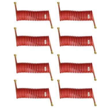 Imagem de 8 Mangueira Espiral Carreta Para Freio A Ar Caminhão Vermelha 5,5mts -