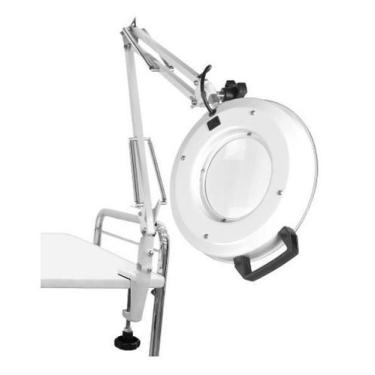 Imagem de Lupa Luminária Alumínio Led Apoio Mesa Estek Odonto Estética, Branco