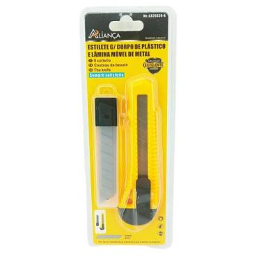 Imagem de Kit Estilete e 10 Laminas Acessório Ferramenta de Casa - Aliança