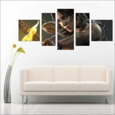 Imagem de Quadro decorativo Games Jogos Tomb Raider Salas Quartos 5 Peças TT3 - 