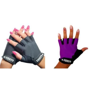 Imagem de kit Luva Para Academia Meio Dedo Proteção Para Mão Treinos Musculação 