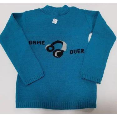 Imagem de Básica De Lã Blusa Bebê Menino Tm 2 4 6 Infantil Inverno 932 - Blue Ma