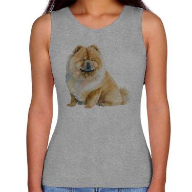 Imagem de Regata Feminina Chow-chow - Foca na Moda, Cinza, GGG
