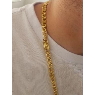 Imagem de Cordão Banhado Ouro 18k Friso Duplo 8mm/70cm Super Luxo - ToJoia18k