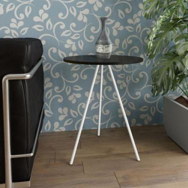 Imagem de Mesa Lateral Gabriela Wood Preto e Branco - NEW GREEN