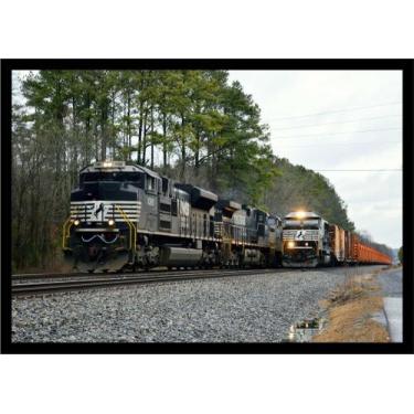 Imagem de Quadro Decorativo Trem Locomotiva Máquinas Paisagem Salas Quartos Escr