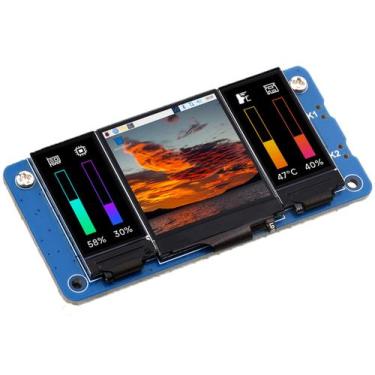Imagem de LCD HAT Waveshare Triple para Raspberry Pi 5/4B/3B+/ 3B/Zero - Wonraba