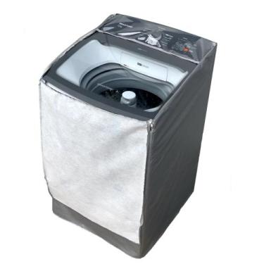Imagem de Capa Maquina de Lavar Brastemp 17kg BWK BWD Zíper Transparente Cinza -