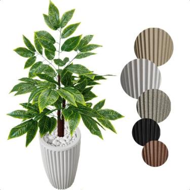 Imagem de Brasileirinho Planta Artificial com Vaso Decorativo - Flor de Mentirin