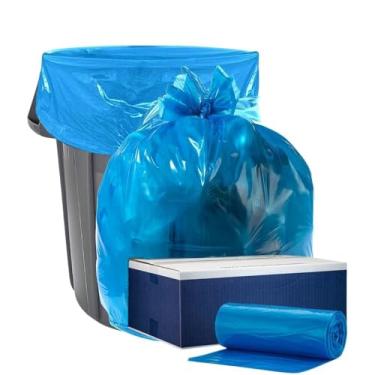Imagem de Sacos de reciclagem de plástico, 1,2 mm, 40 – 45 gal, azul, 100 por caixa