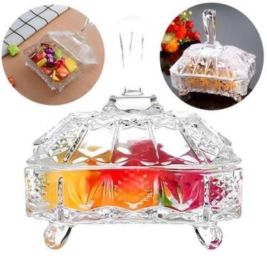 Imagem de Bomboniere Em Vidro Baleiro Decorativo Com Tampa Grande - Tesla Store