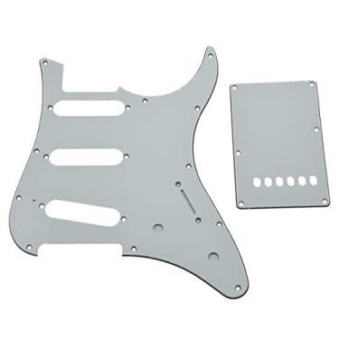Imagem de KAISH Placa traseira para guitarra SSS Pickguard e Tremolo Trem para guitarra Yamaha PACIFICA branca 3 camadas