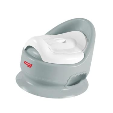 Imagem de Dynwave Vaso sanitário para bebês, assento de transição de treinamento com proteção, adorável cadeira portátil removível para crianças para meninos pequenos e, Cinza