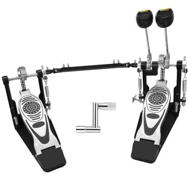 Imagem de Acfunique Pedal de bumbo duplo, pedal de tambor de corrente dupla, pedais de cabeça de batedor ajustável, martelo, equipamento de percussão de pé, pedal de baixo para conjunto de bateria, acessórios