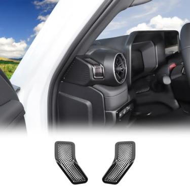 Imagem de Capa de ventilação lateral do console central compatível com Toyota Land Cruiser 250 Prado 2024 2025, acessórios de tampa de entrada de saída de ar lateral de controle central, 2 peças (preto)