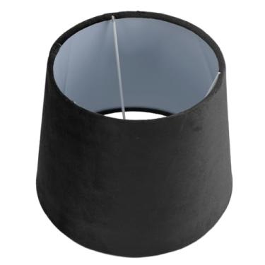 Imagem de Abajur Pequeno para Lâmpada, Abajur de Tecido para Luz de Piso de Mesa, E27 E14, Abajur Cônico Feito à Mão de Uso Duplo, Luz Suave para Decoração de Casa, Leitura (Preto)