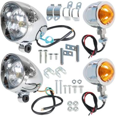 Imagem de labwork Luz de seta para motocicleta, luz de seta com passagem de 3,9 cm, farol de neblina e luz de seta de 1,45 de substituição para Dyna Electra Glide Honda, Yamaha, Kawasaki Suzuki