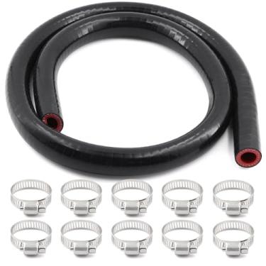 Imagem de TuoLauthon Mangueira de refrigeração de silicone de 3 camadas de 1/2 polegada, comprimento 3,3 pés (1 m) espessura da parede 4,5 mm, radiador de alto desempenho, acoplador reto universal, tubo de