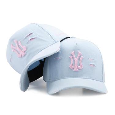 Imagem de Boné Feminino Azul Bebê Estilo Casual Rasgadadinho Use Young, Azul beb