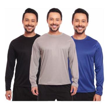 Imagem de Kit 3 Camisas Térmica Proteção Solar Frio E Calor Envio Já - MC Digita