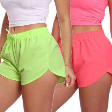 Imagem de Kit 2 Shorts Feminino Tactel Moda Praia Piscina Verão Adulto - MC Digi