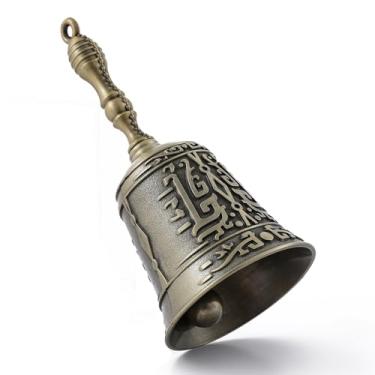 Imagem de Homelavie Sino de mão de latão sólido super alto para tocar no casamento, sinos de mão de estilo novo para cabeceira de idosos, sino de sala de aula de professor, sino de jantar, sinos tibetanos
