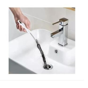 Imagem de Desentupidor E Escova De Limpeza De Ralo E Pia 45cm - Pen Tech