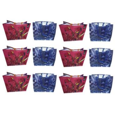 Imagem de 12 Sacolas de Ráfia Ecobag Retornável Grande 39x44x22cm B4u