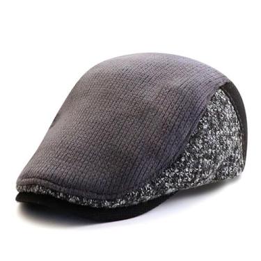 Imagem de Boina Italiana Outono Inverno Masculino Tricô Boné Liso Unissex - xthr
