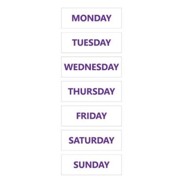 Imagem de Calendário Magnético com Dias da Semana - Design Roxo