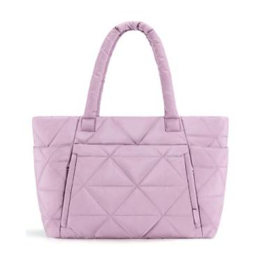 Imagem de Sacola Puffy BAGSMART com Zíper para Mulheres - Roxa