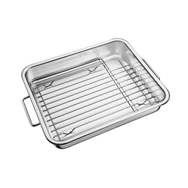 Imagem de Assadeira Tramontina Service em Aço Inox com Grelha 39 x 33 cm 6,4 L