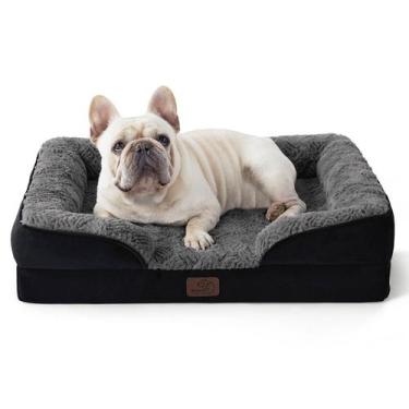 Imagem de Cama de cachorro Bedsure ortopédica para cães médios, preta