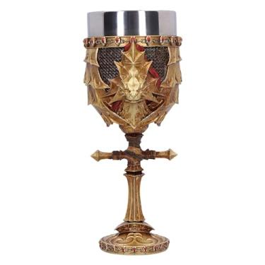 Imagem de Nemesis Now Dark Souls Ornstein Cálice 15,5 cm, resina, ouro, mercadoria Dark Souls oficialmente licenciada, taça de vinho Dark Souls Trilogy, inserção de aço inoxidável, fundida na melhor resina,