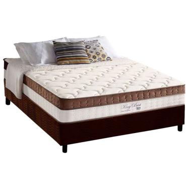 Imagem de Cama Box Casal: Colchão Molas MasterPocket Ensacadas D Angelis Anjos King Best Brown + Base crc Suede Brown (138x188)