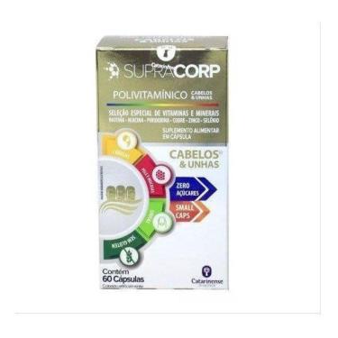 Imagem de Kit Com 02 Polivitamínico Supracorp Cabelos & Unhas - 60 Cap