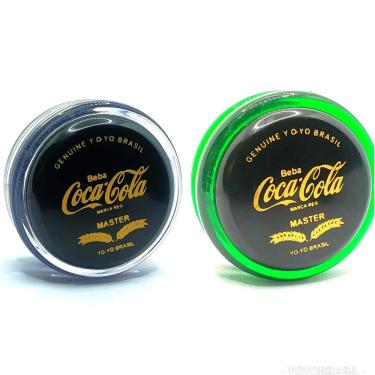 Imagem de Kit 2 Yoyo (ioio, yo-yo) Profissional Coca-Cola Master Retrô Coleção yoyobrasil Super Premium + 3 cordas