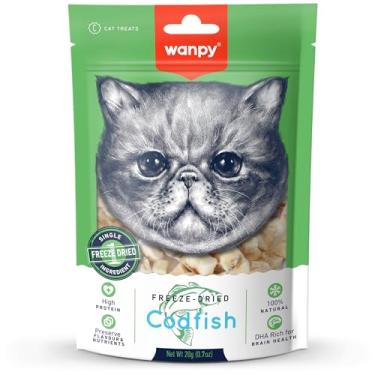 Imagem de Petisco Para Gatos Truly Wanpy Freeze Dried Bacalhau 50g Bacon Born