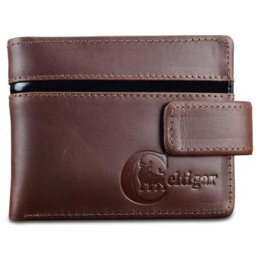 Imagem de Carteira Masculina De Couro Antifurto Bloqueio RFID RG CNH - Celtigar,