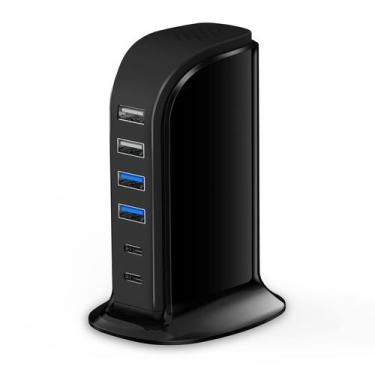 Imagem de Bloco de carregamento Upoy USB C 45W, total de 6 portas para vários di