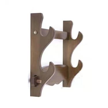 Imagem de Suporte de espada suporte de exibição de espada de montagem na parede, suporte de madeira para espadas para artes marciais, machado, faca, punhal, sabre de luz e suporte para cana de pesca, etc.