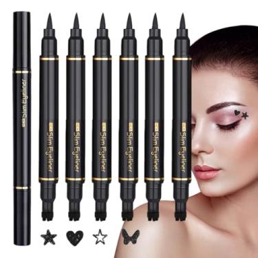 Imagem de Delineador em Carimbo para Olhos,Lápis Delineador 6 Unidades - Cosmético de Beleza Dupla Cabeça para Maquiagem Diária Encontros Viagens e Performances