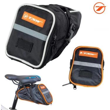 Imagem de Bolsa De Selim Preto e Cinza Com Ziper Para Bike Mtb Impermeável Nylon