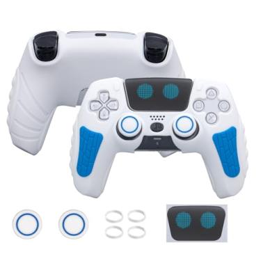Imagem de ECHZOVE Anti-Slip PS5 Controller Silicone Skin, PS5 Controller Accessories, Soft Protective Cover Case for PlayStation 5 Controller with Touch Pad Stickers and Thumb Grip Caps - White
