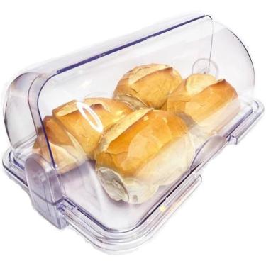 Imagem de Porta Pão Cristal Com Tampa Articulável Para Mesa - KEITA 