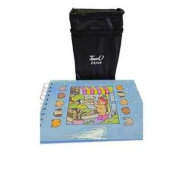 Imagem de Kit Caderno Para Colorir Bobbie Goods + Canetinha Marca Texto 24 Cores