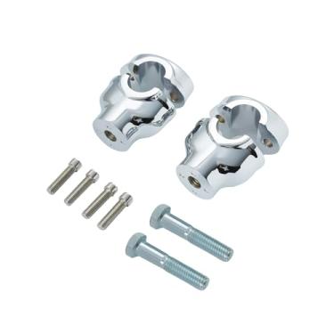 Imagem de Elevadores de guidão de motocicleta O.D. 1,5" (38 mm) serve para 1'' 25 mm de diâmetro da braçadeira do guidão (cromado, 5.1 cm)