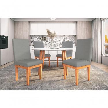 Imagem de Kit 4 Cadeiras Reforçada Sala De Jantar Cozinha Luxo Grafite